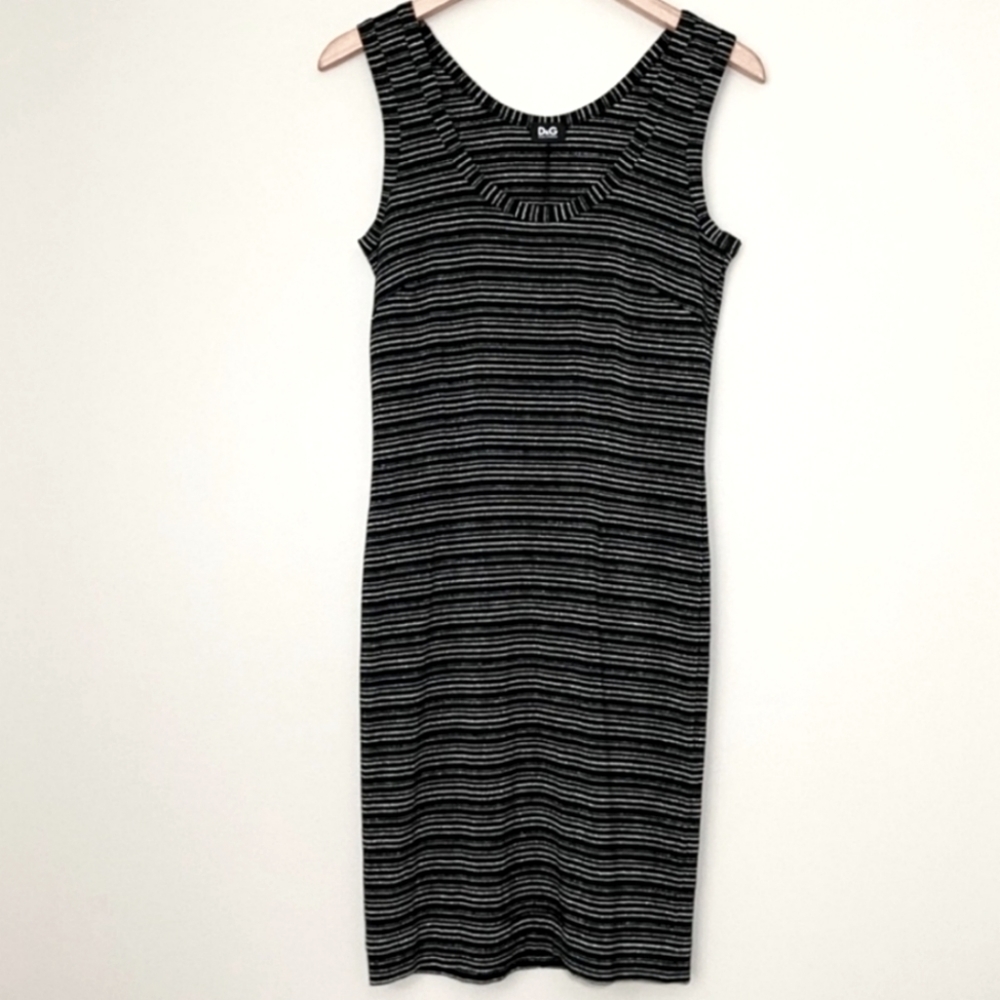 Dolce & Gabbana Vintage Romantic Metallic Striped Dress Y2k Size 2/38 - Picture 13 of 17